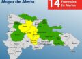 COE mantiene 10 provincias en alerta amarilla y 5 en alerta verde